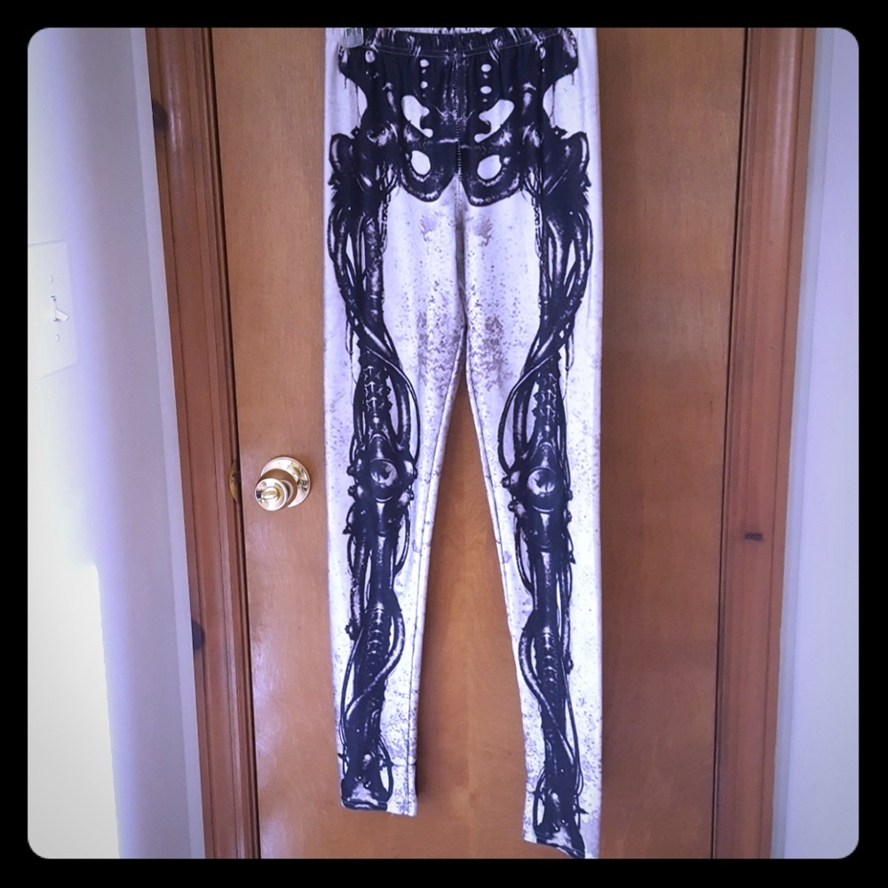 Spandex skeleton leggings